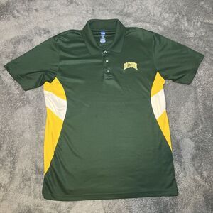 Oregon Ducks NCAA Mens Polo Short Sleeve Green Yellow SZ LARGE Polyester